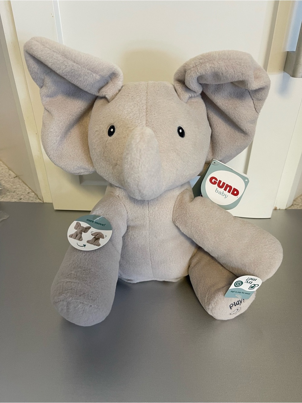 Gund Baby Flappy the Elephant Musical Plush Peek-a-Boo Game Singing Modes NWT